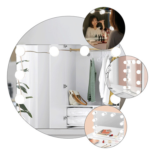 Mirror Lights Vanity Mirrors, Luz De Maquillaje, 10 Unidades