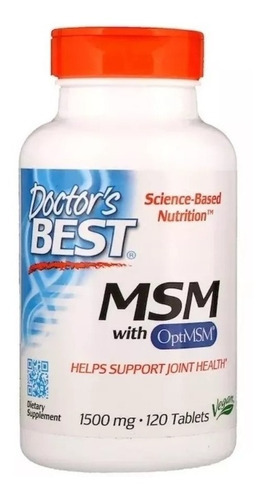 2 MSM 1500 mg Doctor's Best Organic Sulfur 120 cápsulas, sabor estadounidense, sin