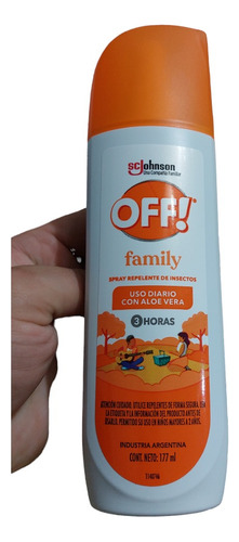 Repelente Off Spray Family 177ml Con Aloe Vera Pack X6 