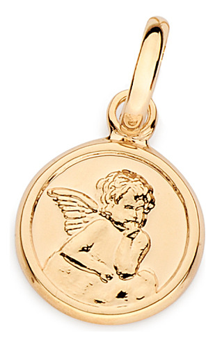 Pingente Redondo Anjo Da Guarda 18k 542778 Rommanel Cor Dourado