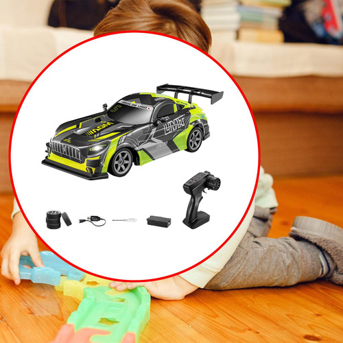 1/16 Rc Drift Pneu Carro Modelo Corrida Esportes Verde