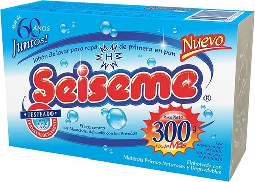 Jabón Blanco Pan Seiseme Por 300gr Lavado De Ropa Telas