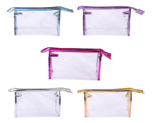 Bolsa De Cosméticos Transparente De Cinco Colores, 5 Unidade