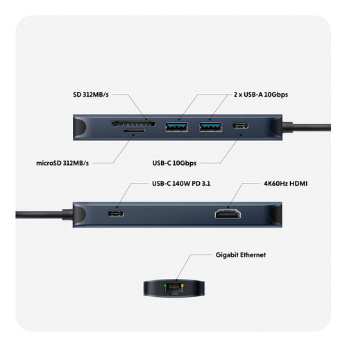 Hub Usb-c 8 En 1 Hyperdrive Next