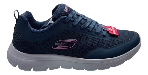 Tenis Skechers Deportivo Memory Foam Comodos Marino 10001mx