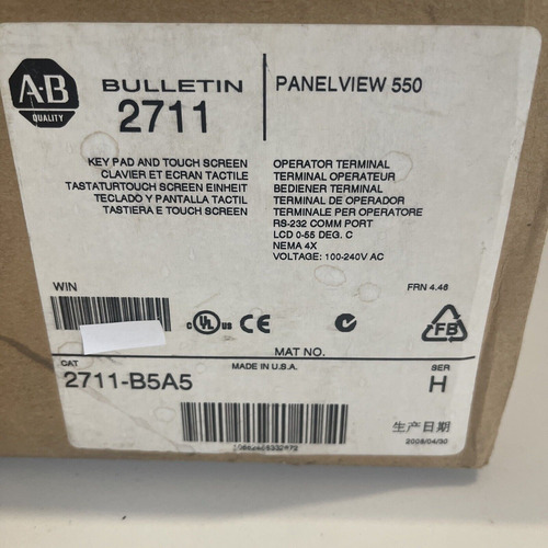 1pc New In Box Allen Bradley 2711-b5a5 Panelview 550 Fr Aab