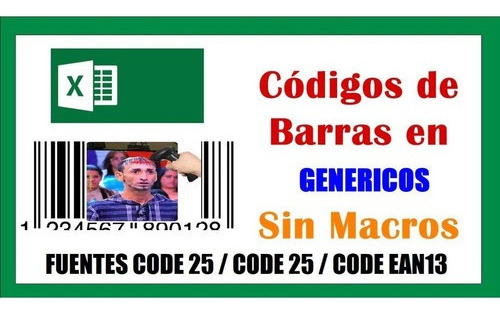 Pack Fuentes Tipografías Códigos Barras Code 39/25 Ean13 Exc