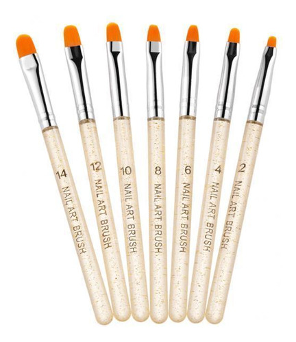 5 X 7pcs Gel Nail Art Brush Pen Dibujo Pintura Hojas Salón