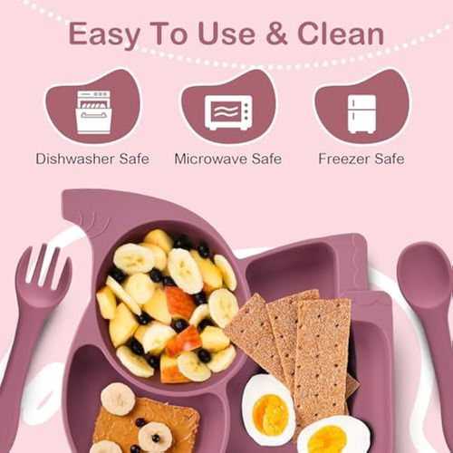 Set Completo De Alimentación De Silicona Para Bebés De Más D