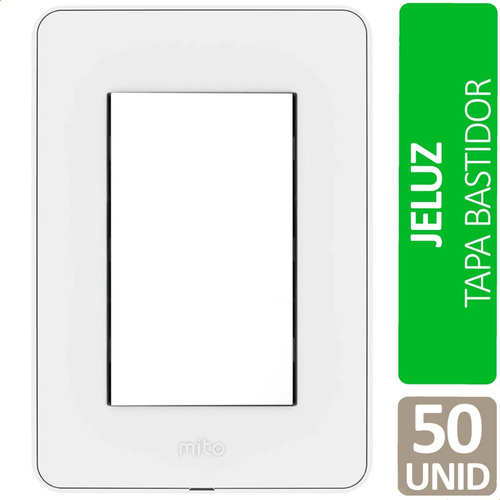 Imagen 2 de 7 de Tapa Y Bastidor Para Llave Luz Jeluz Mito Blanco - Pack X50
