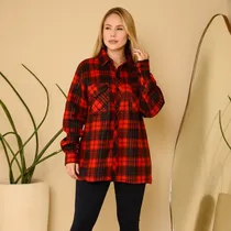 Comprar Casaco Xadrez Manga Longa Blusa De Frio Peluciada Promoção
