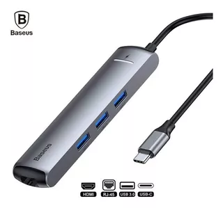 Baseus Adaptador Hub 3.0 Usb-c 4k Hdmi Rj45 6 En 1 Aluminio