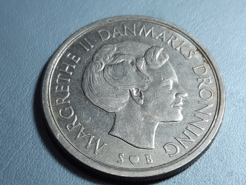 Dinamarca 5 Coronas, 1977 Cuproníquel Km# 863 Lote 4633
