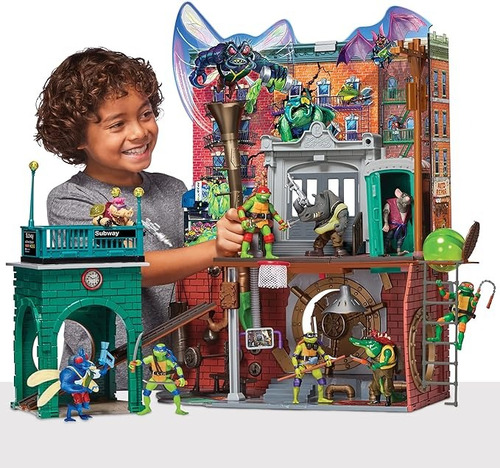 Set Figuras Bandai Teenage Mutant Ninja Turtles Sewer Lair