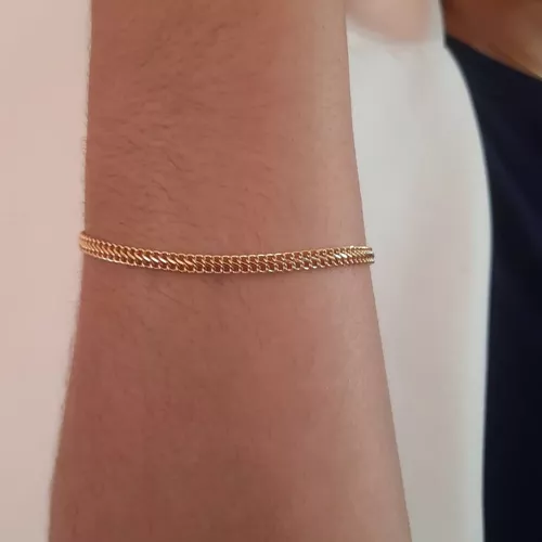 Pulseira de Ouro 18k Feminina Elo Portugês 19cm 4mm Largura - Site