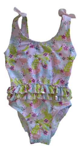 Traje De Baño Completo Para Niña Flamingos Simply Basic