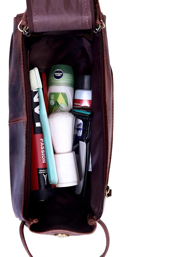 Kit De Viaje De Cuero Dopp, Neceser Para Hombres, Afeitado,