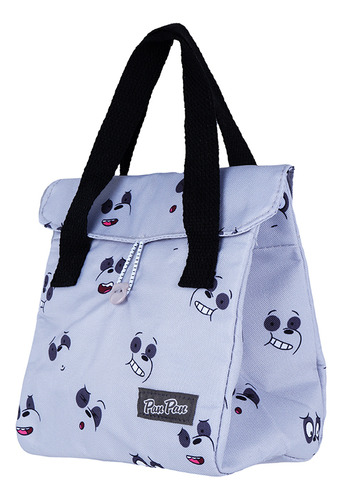 Miniso Lonchera We Bare Bears Panda 100% Poliéster Gris 21x2