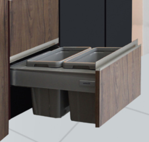 Bote De Basura Con Cierre Suave Conforti Gris Tapa M40 2x13l