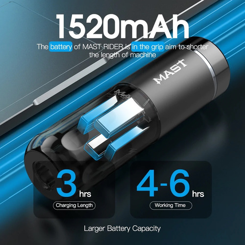 Imagen 5 de 5 de Máquina De Tatuar Rotativa Mast Rider Inalámbrica Nuevas