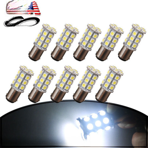 X 10 Blanco Ba15d 5050 27 Smd Led Marina Barco Bulbos 1142 L