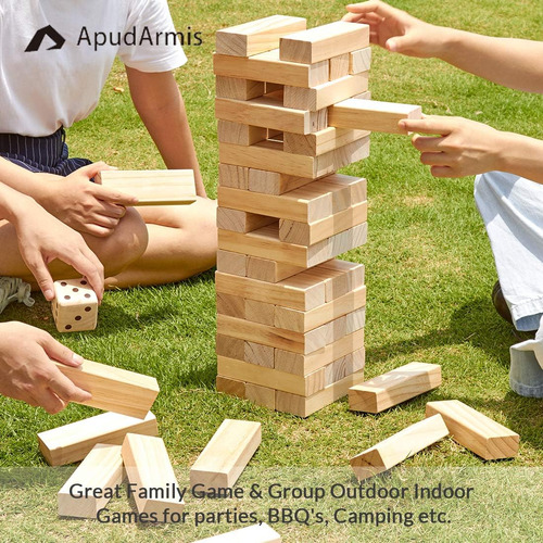 Apudarmis Giant Tumble Tower (stack Up To 4.2ft), 54 Pcs ...