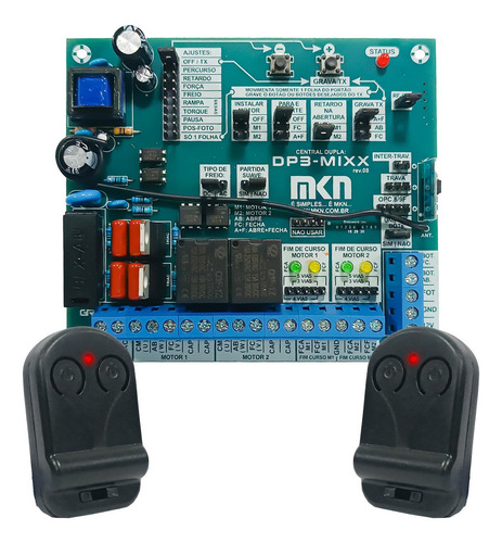 2pcs Controle Remoto Motor + Central Dupla Mkn Cor Verde-escuro