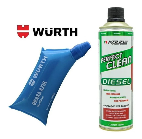 Graxa Azul Wurth Multiuso 80g +  Koube Perfect Clean Diesel
