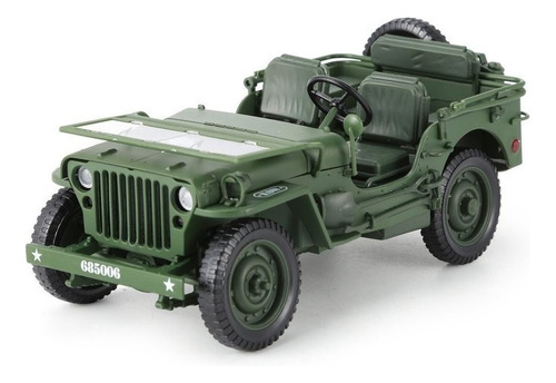Aleación 1:18 Jeep Camión Militar Modelo Abrir Paneles Capuc