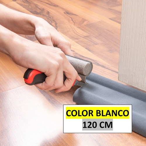 Imagen 5 de 8 de Zócalo Burlete Suprabond Doble Bajo Puerta 120cm - Blanco