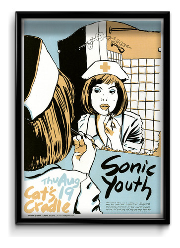 Cuadro Sonic Youth Cats Cradle 35x50 (marco+lámina+vidrio)