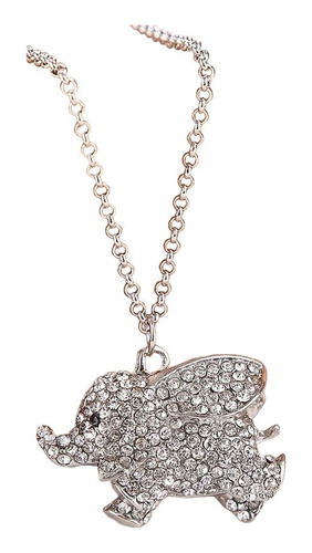 Regalo Collar Elefante Suerte Amor Swarovsky Elements Dumb