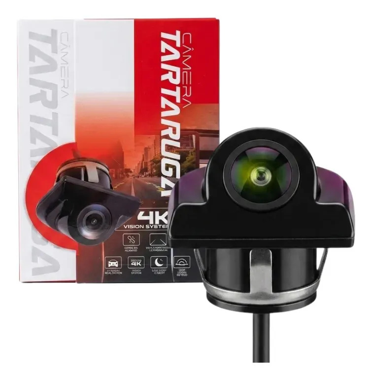 Câmera Ré e Frontal Automotiva Tartaruga 4k 180° Estacionamento
