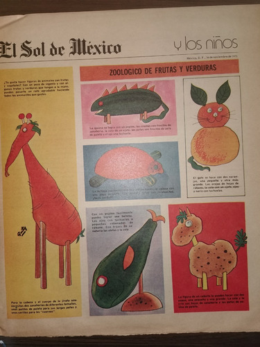 Suplemento El Sol De Mexico Y Los Niños, Zoologico De Frutas