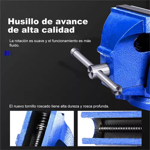 Tornillo De Banco 4 Pulgadas 100mm 5kg Pesado Azul