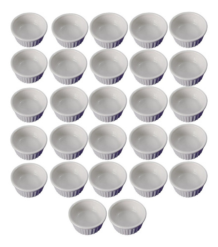 27 Ramekin Mini Canelado De Porcelana 40 Ml Ref 340 Cor Branco