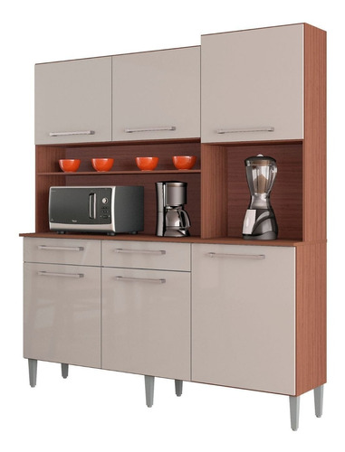 Alacena Mueble Multifun Cocina Valeria 6 Puertas 2 Caj C-h