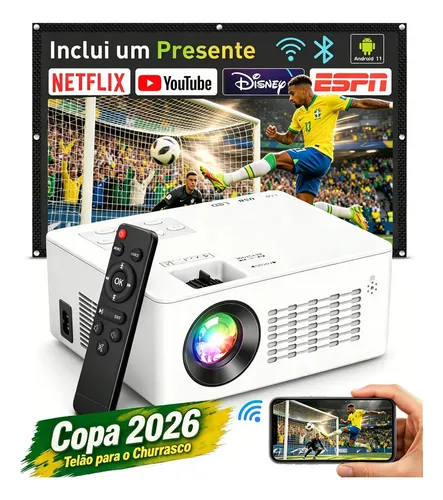 Projetor Profissional Android 4k Portátil 5g Wifi Full Hd - foto 1
