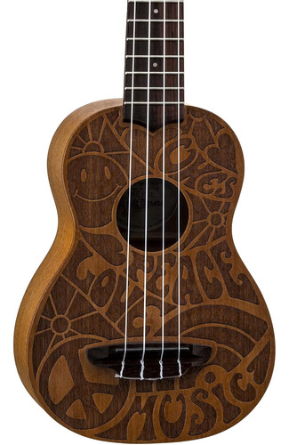 Luna Love Music Peace Ukulele Soprano De Caoba Bolsa De...