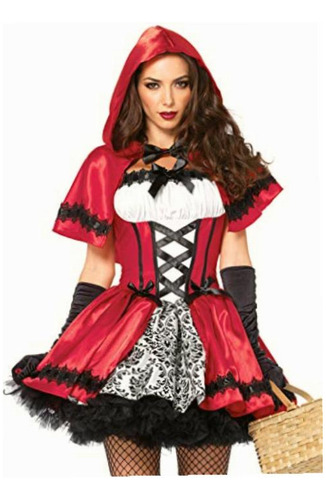 Leg Avenue Women's 2 Piece Gothic Red Riding Hood Costume