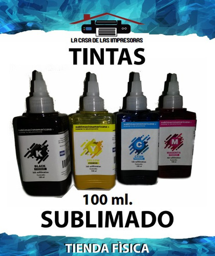 Tintas Sublimado Negro,ciam,magenta,amarillo De 100ml.