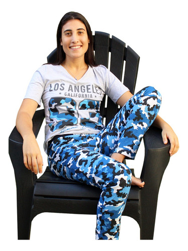 Pijama Manga Corta Pantalon Camuflado Mujer Invierno
