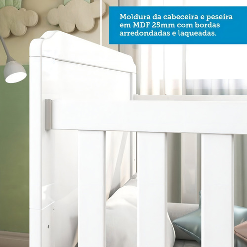Conjunto Para Quarto De Bebê Com Berço Mini Cama Cloe E