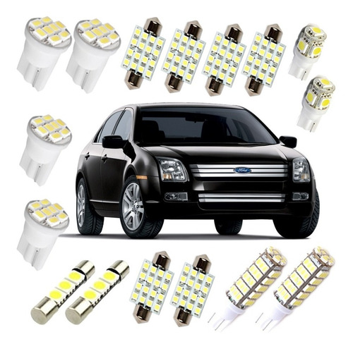 Kit Led Ford Fusion Super Branca Xenon Pingo Teto Placa Ré