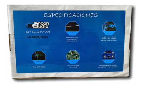 Imagen 5 de 5 de Amplificador Carbon 4 Canales 1200 Watts Clase A/b Ab6004et