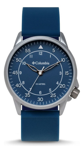 Reloj Columbia Caballero Correa Silicón Color Azul Css15-002 Color de la correa Gris