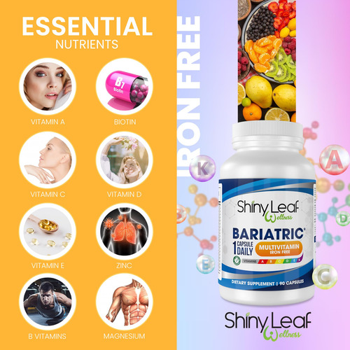 Shiny Leaf Multivitamínico Bariátrico Sin Hierro 90 Cápsulas
