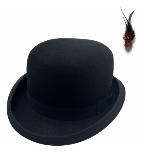 Sombrero De Bombín Negro Para Hombre Sombrero Derby De Lana 