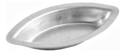 12 Forminhas Oval Barquete P/ Confeitaria Em Alumínio Barco Cor Cinza