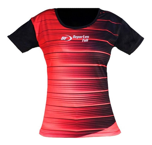 Remera  Mujer Deportiva Padel Tenis Naranja Deportes Full